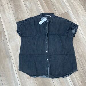 Soft Surroundings Charcoal Button-Up Shirt